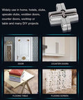 Zinc Alloy Hidden Hinge For Folding Doors, Concealed Cross Hidden Hinge Set in use on door, table, and screen applications.