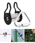 Slackline Pulley Kit For Backyard Zipline And Slackline Heavy Duty Rope Pulley System With Low Friction Slider Iron Construction Safe 50kg Load Easy Install For Kids And Teens Durable Outdoor Play Accessory