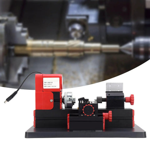 Adfaga Mini Metal Lathe Z20002 High Speed 20000rpm 24W Lathe Machine for DIY metal turning in a compact design.