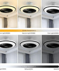 LED Modern Ceiling Fan With Lights Dope Flush Mount Black Ceiling Fan Remote Dimmable 72W 3 Color Temperature 3 Speed