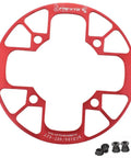 Mountain Bike Chainring Guard 104 BCD Aluminum Alloy Protector Cover For 32T To 34T 36T To 38T And 40T To 42T Chainrings Red with bolts