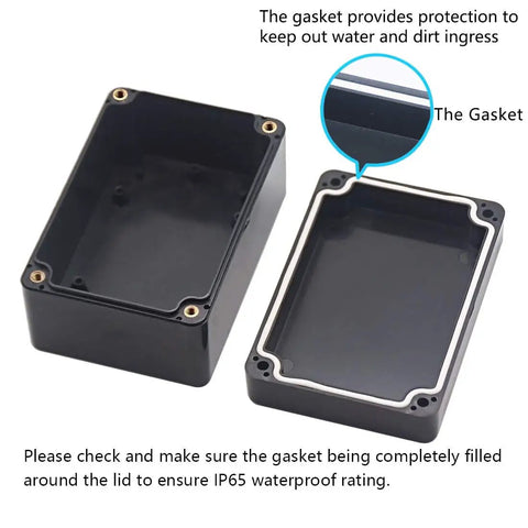 IP65 Waterproof Outdoor Junction Box Project Box Made From ABS Plastic Electrical Enclosure In Black, gasket detail