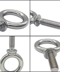 Heavy Duty 1/4-20 Lifting Shoulder Eye Bolts Stainless Steel 304 Marine Grade For Rigging Hoisting Anchoring And Pulling Threaded Nut Fasteners Pack Of 10