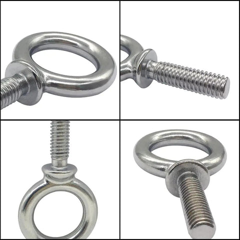 Heavy Duty 1/4-20 Lifting Shoulder Eye Bolts Stainless Steel 304 Marine Grade For Rigging Hoisting Anchoring And Pulling Threaded Nut Fasteners Pack Of 10