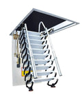 Top Shelf Electric Attic Ladder With Slick Pull Down Action And Heavy Duty Titanium Magnesium Alloy Frame Featuring Secure Handrail