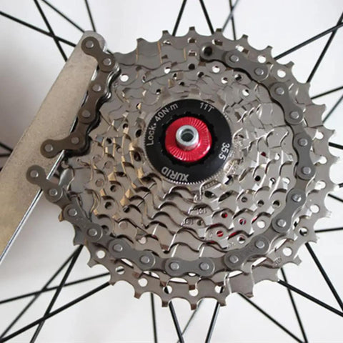 Chain Whip BMX Sprocket Removal Tool for Wheel Maintenance Durable Alloy Steel Sprocket Wrench with Open End Design in use