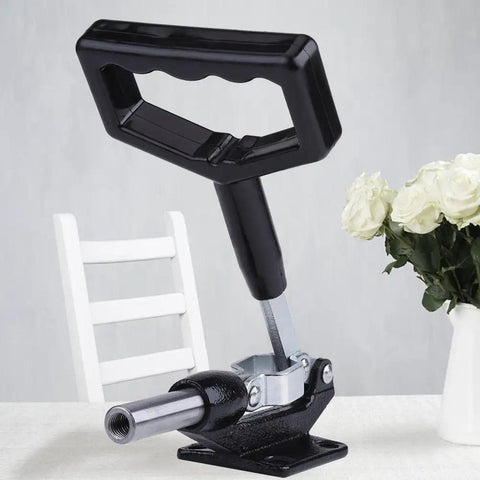 Heavy Duty Heat Press Handle Fixture With Quick Beefy Clamping, Carbon Steel Replacement For Thermal Transfer And Sublimation, Universal Fit With Clamping Force Up To 386 kg, 42mm Stroke, Easy Install, black handle