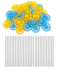 DIY Wheel And Shaft Kit For Models 60 Plastic Wheels And 30 Round Shafts 2mm Shaft Diameter 100mm Shaft Length 37mm Wheel Diameter