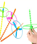 20 Sets Flying Helicopter Toys For Outdoors, Hand Spin Rotating Circle Helicopters With Plastic Propellers, Dragonfly Style