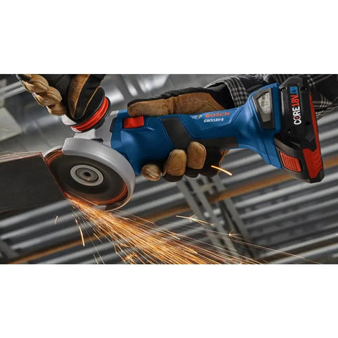18V Brushless X-Lock 4-1/2 In Angle Grinder Bare Tool With Slide Switch grinding metal emitting sparks