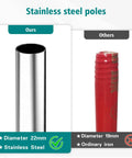 Comparison of 22mm stainless steel pole and 19mm ordinary iron pole for Four Pack Beast Mode Outdoor Broom Set