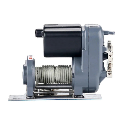 Side view of Heavy Duty Metal Electric Winch With Wireless Remote Control For TRX4 SCX10 D90 1/10 Rc Crawler upgrade parts kit.