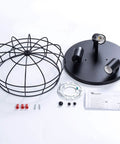 Industrial Black Semi Flush Mount Ceiling Light Three Light Rustic Ceiling Lamp Fixture With Metal Cage components