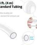 Close-up of 13 ft airline tubing from All In One 13 Ft Airline Tubing Aquarium Air Pump Kit With Air Stones Check Valves Suction Cups And Connectors.