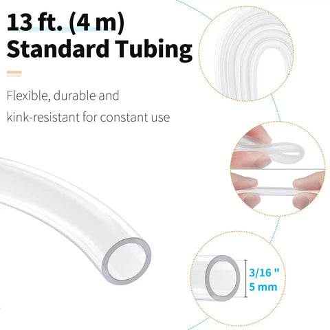 Close-up of 13 ft airline tubing from All In One 13 Ft Airline Tubing Aquarium Air Pump Kit With Air Stones Check Valves Suction Cups And Connectors.