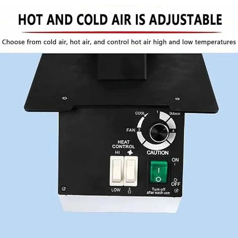 Control panel of Top Tier Optical Glasses Frame Heater with adjustable hot and cold air settings for optimal use.