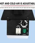 Pro Spec Eyeglasses Frame Heater With 1500W Quick Ceramic Warmup control panel showing hot and cold air adjustments.