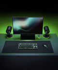 Gigantus V2 XXL Cloth Gaming Mouse Pad With Thick High Density Foam And Non Slip Base Classic Black on gaming desk setup.