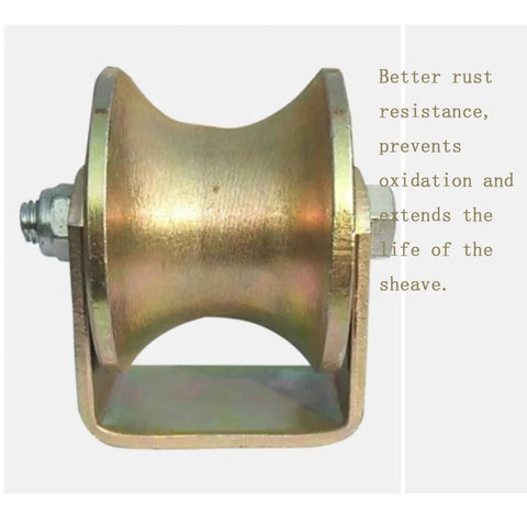 Built Legit And Rock Solid 3 Inch Wide Groove U Track Wheel for Round Tube Industrial Rails, heavy duty bronze finish.
