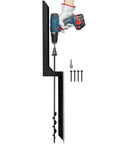 Installation of Beefy Heavy Duty Steel Fence Post Repair Stake With Ground Anchor Screws In H Shape Design For Tilted Or Broken Wood Posts