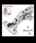 Mini Hydraulic Cabinet Hinges With Soft Close Damper Easy Install Narrow 26mm Cup For Small Cabinets And Cupboards Quiet Self Damping Door Hinges For Furniture Renovation And Replacement, chrome full overlay with screws.