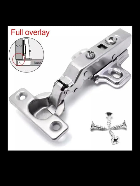 Mini Hydraulic Cabinet Hinges With Soft Close Damper Easy Install Narrow 26mm Cup For Small Cabinets And Cupboards Quiet Self Damping Door Hinges For Furniture Renovation And Replacement, chrome full overlay with screws.
