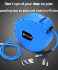 Grab This Heavy Duty Retractable Air Hose Reel With 50 Feet Of 3 8 Inch Hose Perfect For Air Compressors Features Wall Mount Swivel Bracket