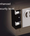 Close-up of Compact Digital Safe Box With Electronic Lock For Home Office And Hotel Use, showing enhanced security bolts