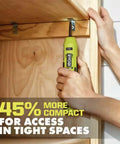 Kick Butt Performance From This Hella Compact 4V Cordless Screwdriver Built For Nailing Tight Spaces Without The Hassle in use fixing shelving.