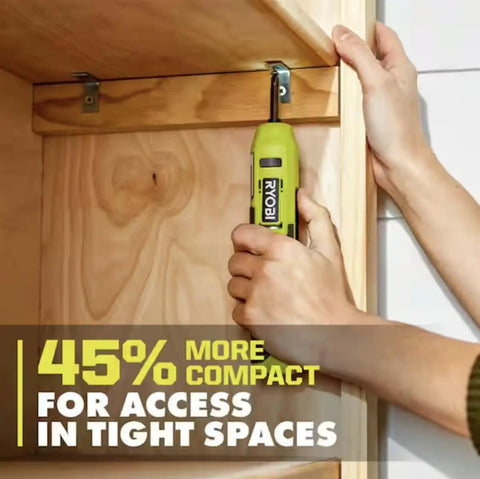 Kick Butt Performance From This Hella Compact 4V Cordless Screwdriver Built For Nailing Tight Spaces Without The Hassle in use fixing shelving.
