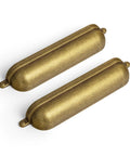 Antique Brass Zinc Alloy Cup Drawer Pulls Set of 6 For Kitchen Cabinets and Drawers, 5 Inch 128 Millimeter Hole Center Cup Handles