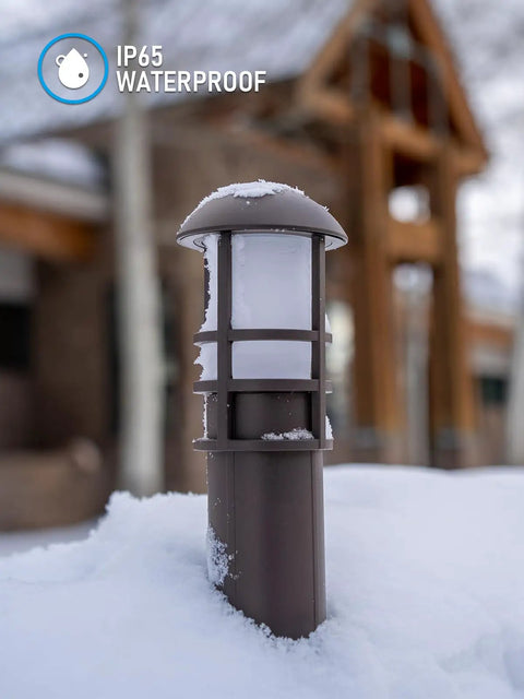 Low Voltage Landscape Pathway Lights 12 Pack 3W 12 To 24V Aluminum Bollard Outdoor Lighting with snow-covered IP65 Waterproof