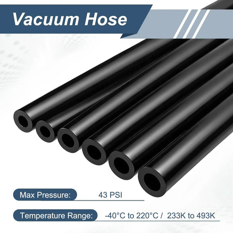 Premium Six Piece Vacuum Hose Kit With Premium Silicone For Strong Suction Up To 43 PSI Pressure Black Flexible Air Intake Lines Great For Automotive And Garage Projects, black silicone tubes