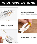 6 In 1 Jewelry Pliers Set For Beading And Wire Crafting 2 Piece Kit Bail Making Pliers in use for looping and wire cutting close-up