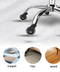 Heavy Duty Office Chair Caster Wheels 3 Inch Swivel Rubber Casters Smooth Rollin Replacement Rollers, shown on various floor types.