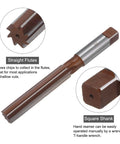 24mm Hand Reamer H7 For Metal And Wood Holes, Straight Flutes, showing end view and square shank detail, 9SiCr alloy steel