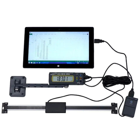 Tough As Nails Digital Readout DRO With 12 Inch Travel And Huge X Large LCD Display Featuring Magnetic Remote Easy Cut Aluminum Rule For Dead Accurate Inch Metric Fractional Readings In Every Shop Job
