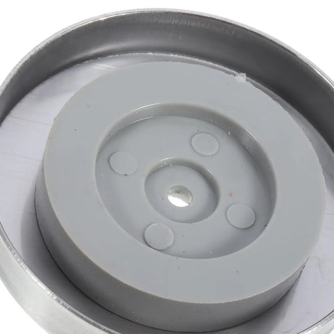 Close-up of Beefy Heavy Duty Wall Door Stoppers 3 Pack Stainless Steel With Silver Rubber Cushion Concave Door Bumpers