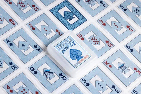 Waterproof Plastic Playing Cards Deck for outdoor fun, laid out with clear and durable plastic for spill resistant play.