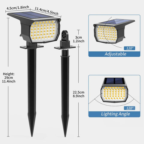 Heavy Duty Solar Spot Lights Outdoor Waterproof 12 Pack Warm White Landscape Illuminators Featuring 46 High Output Led Pods And Sick 800 Lumen Glow For Yard And Driveway Makeover Projects