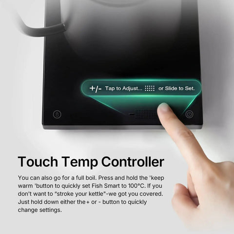 Touch temp controller of Fish Smart Electric Coffee Kettle 600ML Gooseneck Pour Over Kettle For Coffee And Tea With Variable Temperature Control