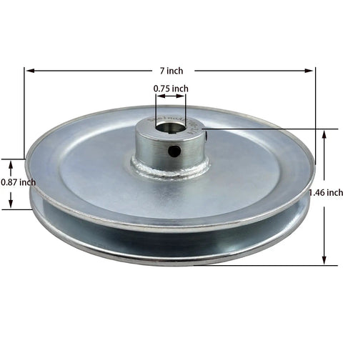 AB700 3/4 Inch Bore 7 Inch Single Groove Web Sheave V Belt Pulley For A B 5L 4L Belts Motor Pulley Carbon Steel Zinc Plated