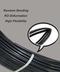 Close-up of 50 Ft Nylon Air Hose 1/4 Inch OD Black Beefed Up Pneumatic Tubing Coiled with Flexibility Insert