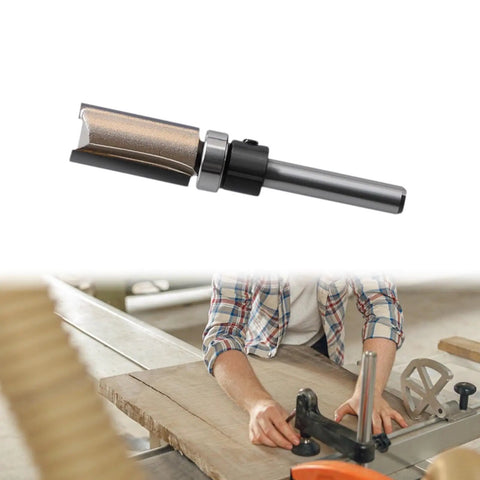 Top Notch 1/4 Inch Shank Flush Trim Router Bit With Smooth Bearing for precision woodworking trimming and edge smoothing.