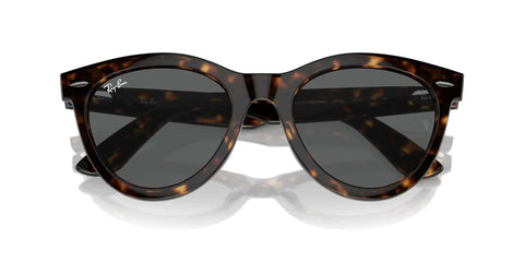 Wayfarer Style Sunglasses With Havana Frame And Dark Grey Lenses 51mm Classic Metal Front Rivets 100 Percent UV Protection