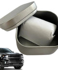 Adhesive Car Dent Puller Kit For Door Hood And Roof Repairs box and contents next to a pickup truck