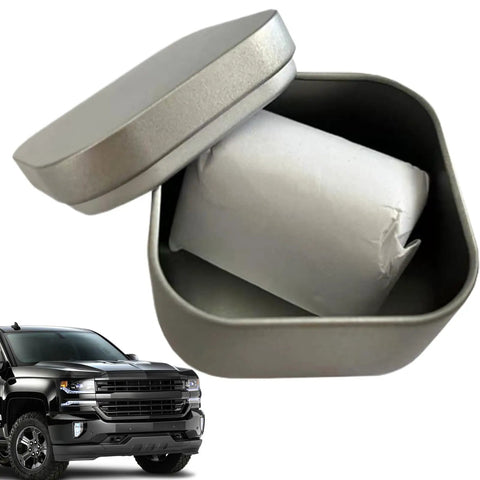 Adhesive Car Dent Puller Kit For Door Hood And Roof Repairs box and contents next to a pickup truck