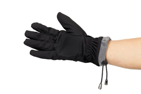 Black Warm Waterproof Winter Ski Gloves For Men And Women With All Day Warmth shown on an extended hand