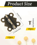 12 Pcs Small Butterfly Hinges Antique Bronze Mini Metal Hinges 20 x 17mm For DIY Wooden Jewelry Boxes Cabinets Crafts With 48 Tiny Screws Durable Iron Construction