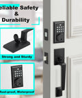Keypad Deadbolt Electronic Keyless Double Door Lock Set with Handle for Easy Home Office and Hotel Access Auto Lock in Use